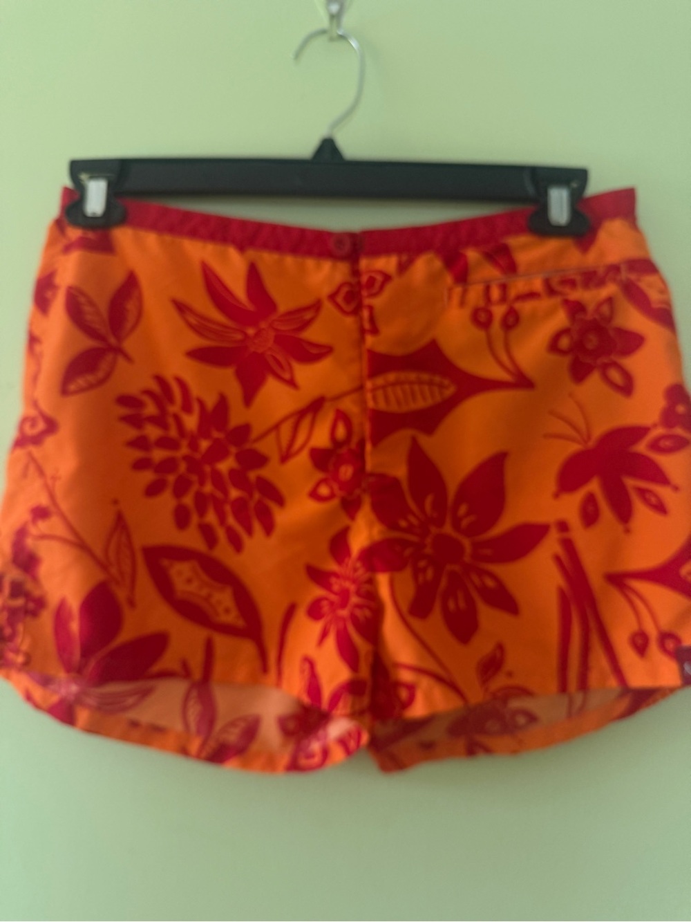 Royal Robbins Orange Bike Shorts with Red Floral Print